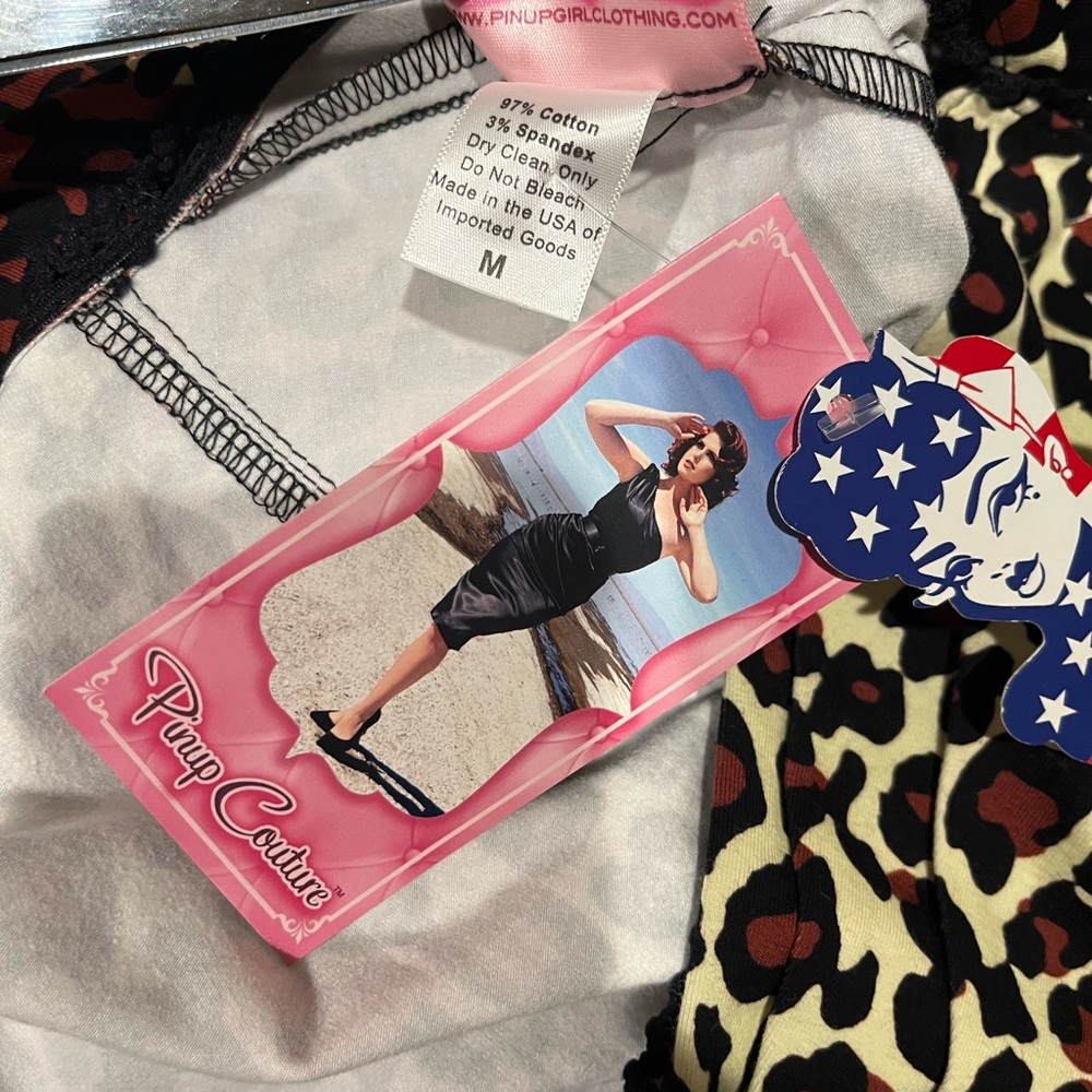 Pinup Couture PUG Luscious Stretch Swing Dress In Leopard Print Size M NWT - Picture 8 of 8